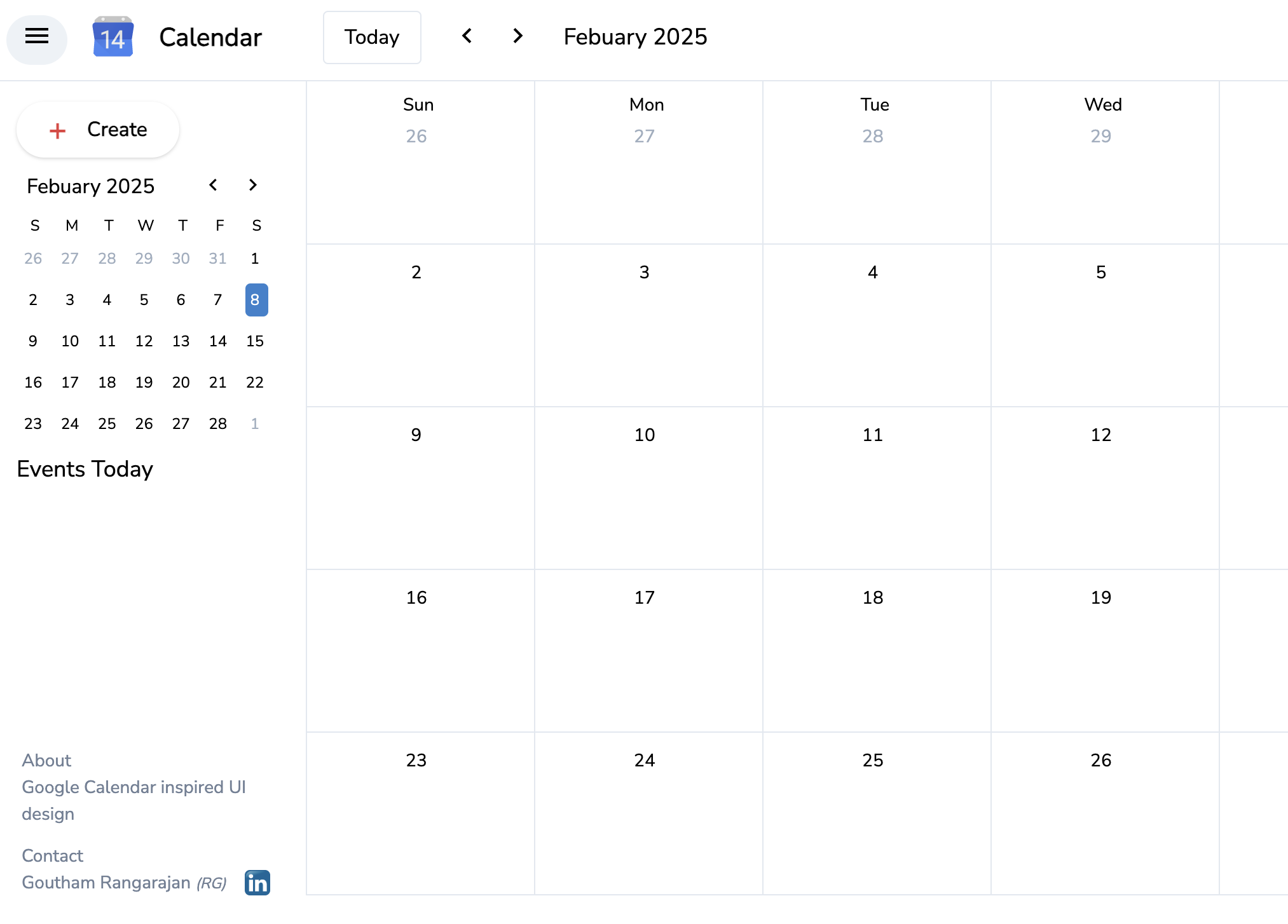 Calendar Clone