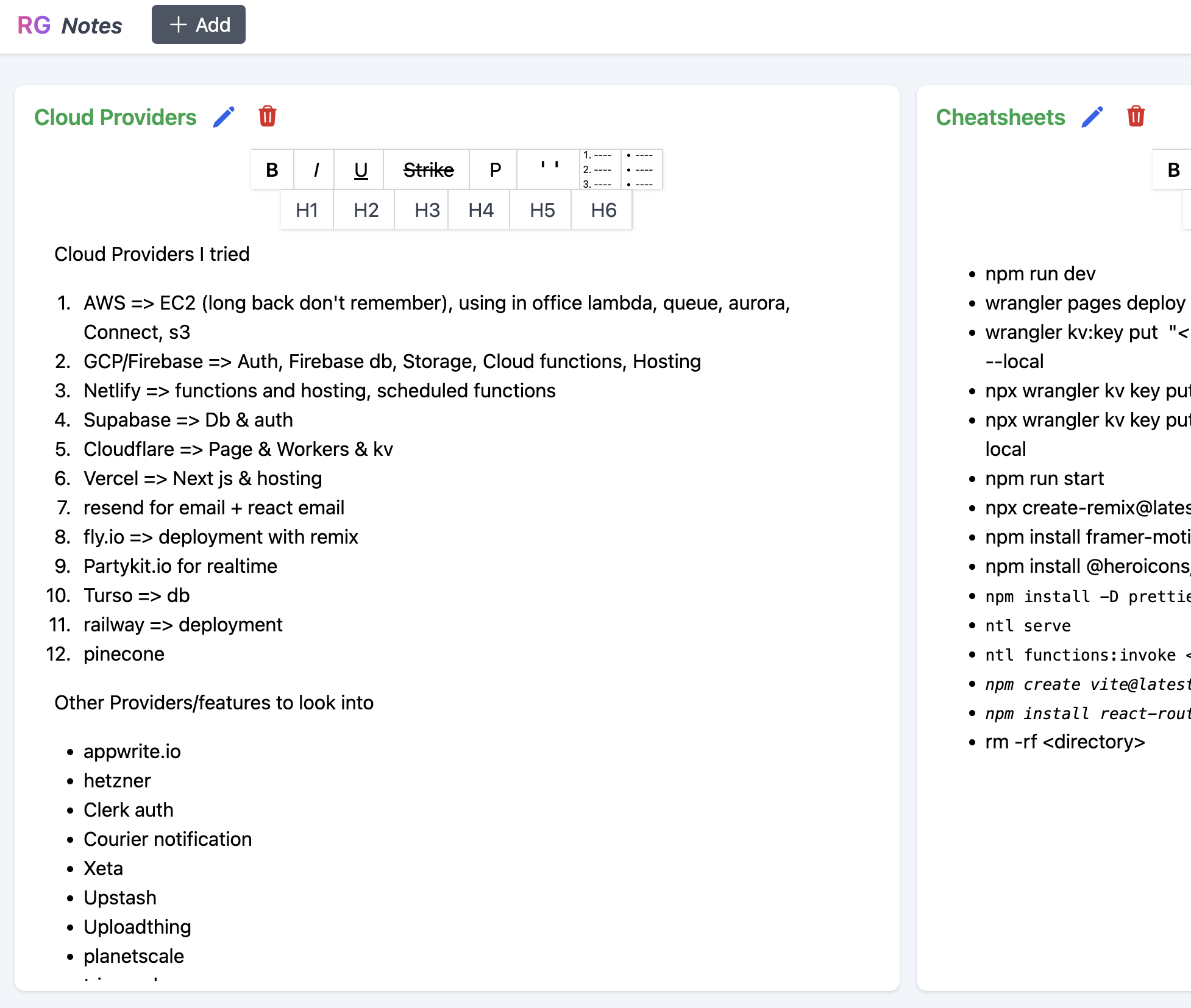 Notes Remix js